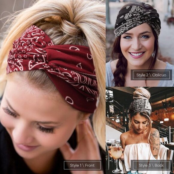 Wide Women Headbands Elastic Boho Hairbands Large Knot Sport Scarf